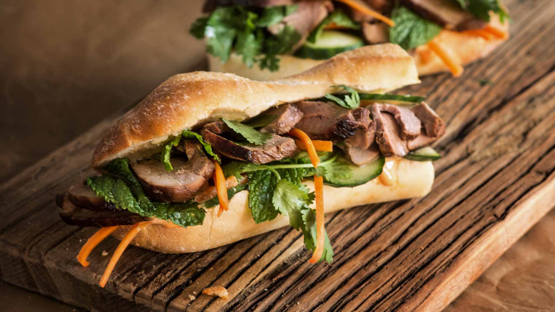 Crunchy Caramelised Pork Banh Mi Roll