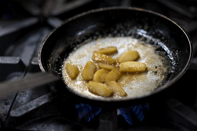 Apple Crumble French Toast with Vanilla Mascarpone and Toasted Oats 