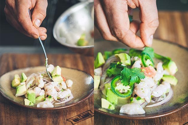 Plate up the dish and garnish