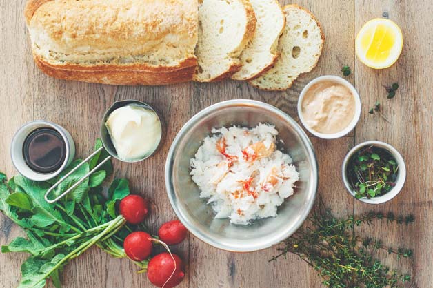 Spanner Crab Ciabatta Ingredients