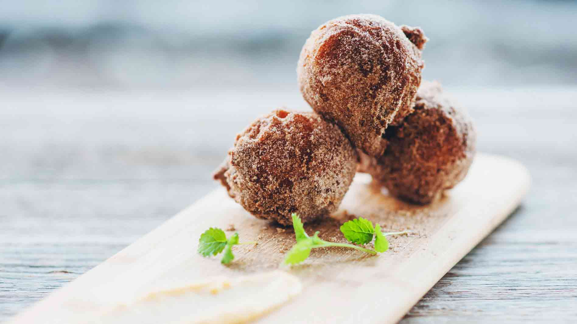 Cinnamon Fried Donut with Yuzu and Mandarin Creme Patissiere