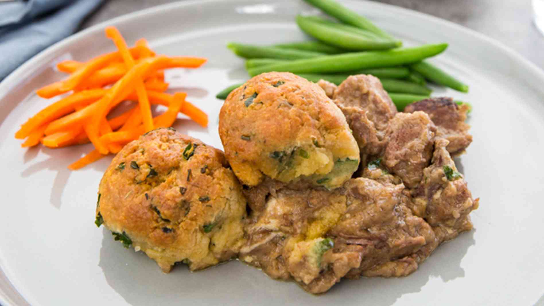 Steak and Kidney Casserole with Sage Dumplings