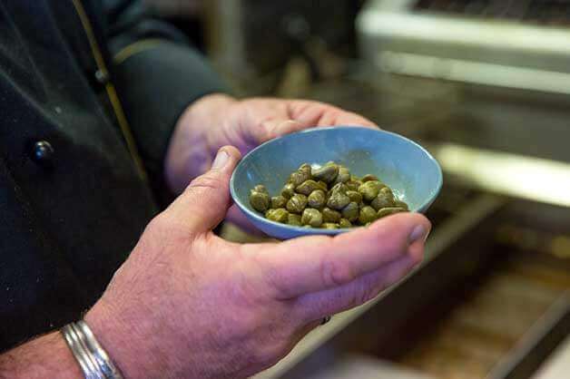 Capers before frying