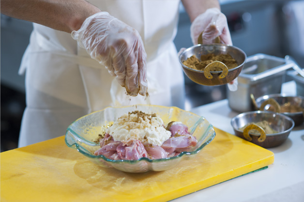 Raw chicken with spices