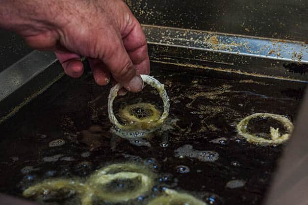 Deep fry onion rings