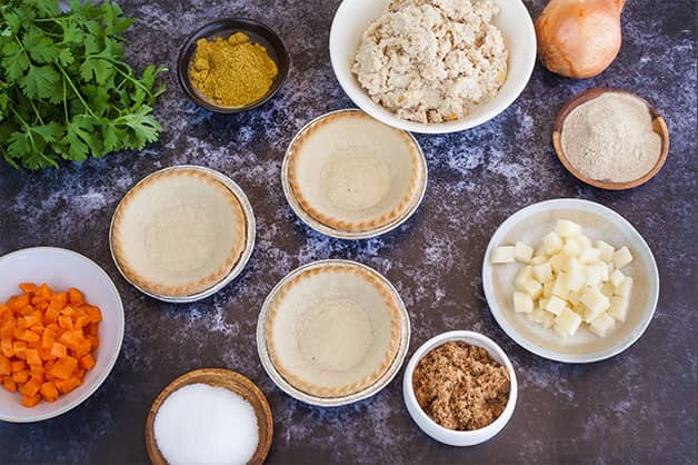 Raw ingredients for Thai Curry Tartlets