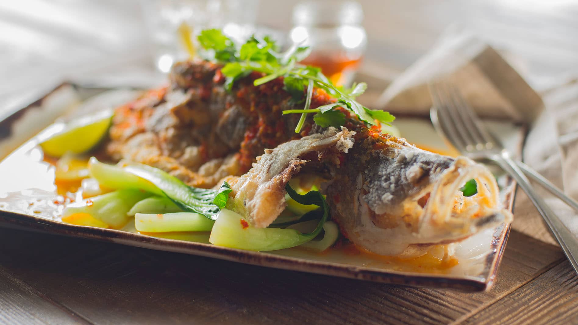 Crisp Fried Barramundi with Three Flavour Sauce