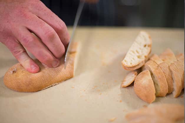 Cutting the loaf of bread