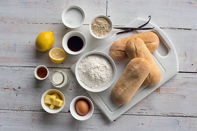 Raw ingredients for pudding