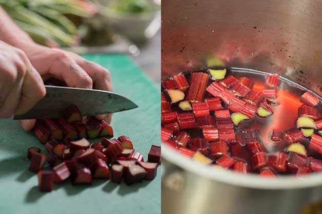 A pot of ingredients on the stovetop