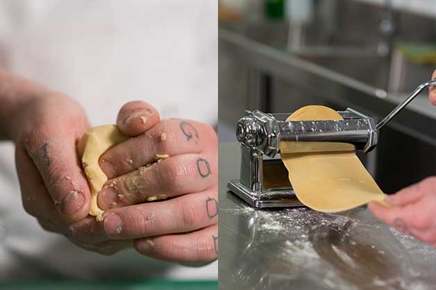 Chef seen making tortellini