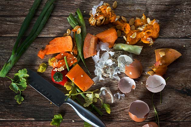 Photo shows all scraps of food being used in the kitchen