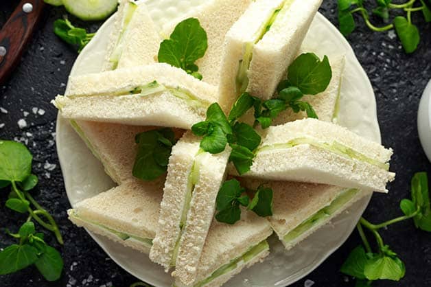 The English classic Cucumber Tea sandwiches