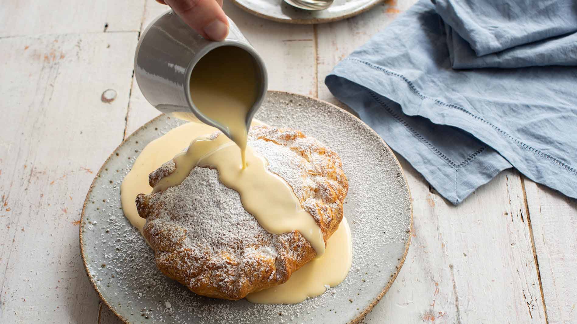 Almond and Apple Pithivier Served with Anglaise