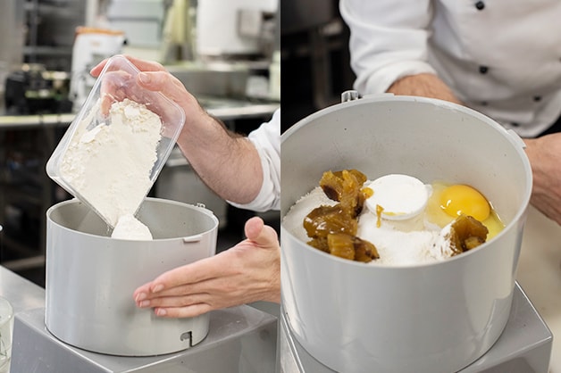 Adding all the dry ingredients for the butter crumb