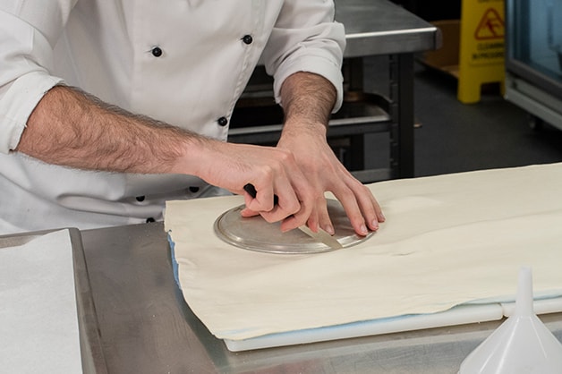 Slicing the Pampas Puff Pastry