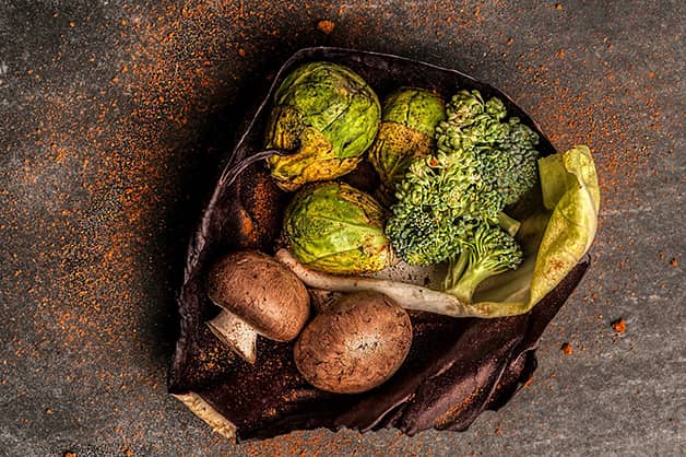 Fruit and vegetables in a bag