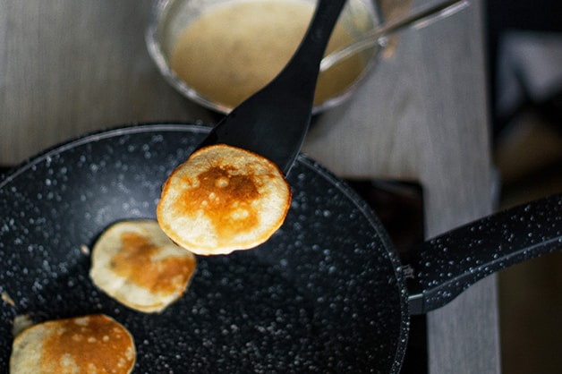 Image of a spatula flipping pancakes