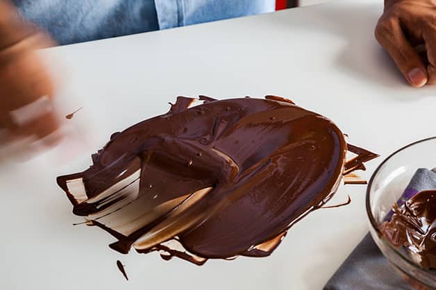 Image of chocolate being tempered 