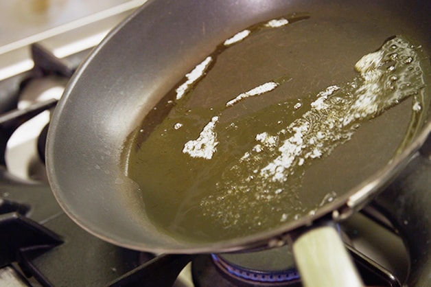 Image shows butter being melted in a pan