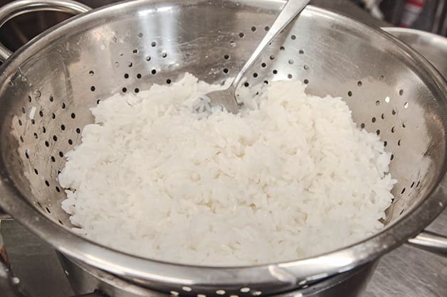 Image of rice in a strainer