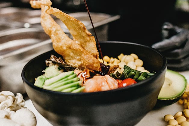 Image is of a salad that uses plant-based oils