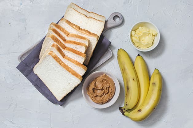 Raw ingredients for the Elvis Presley Sandwich