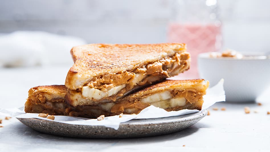 Elvis Presley Sandwich: Banana And Peanut Butter Toastie