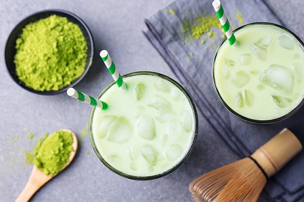 Matcha being used in a drink