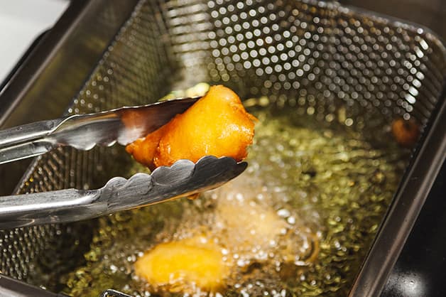 Deep frying chicken nuggets