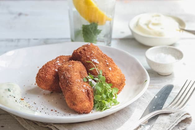 Smoked trout croquettes