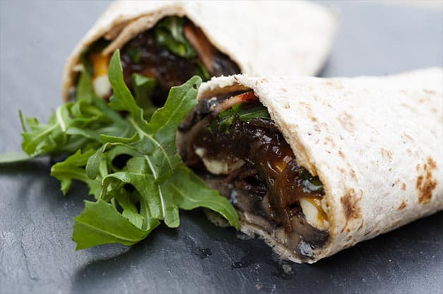 Breakfast wrap with ouzo mayo