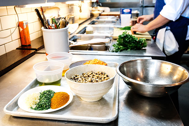 Image of ingredients in a commercial kitchen
