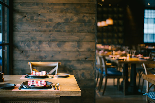 Empty tables at a restaurant 