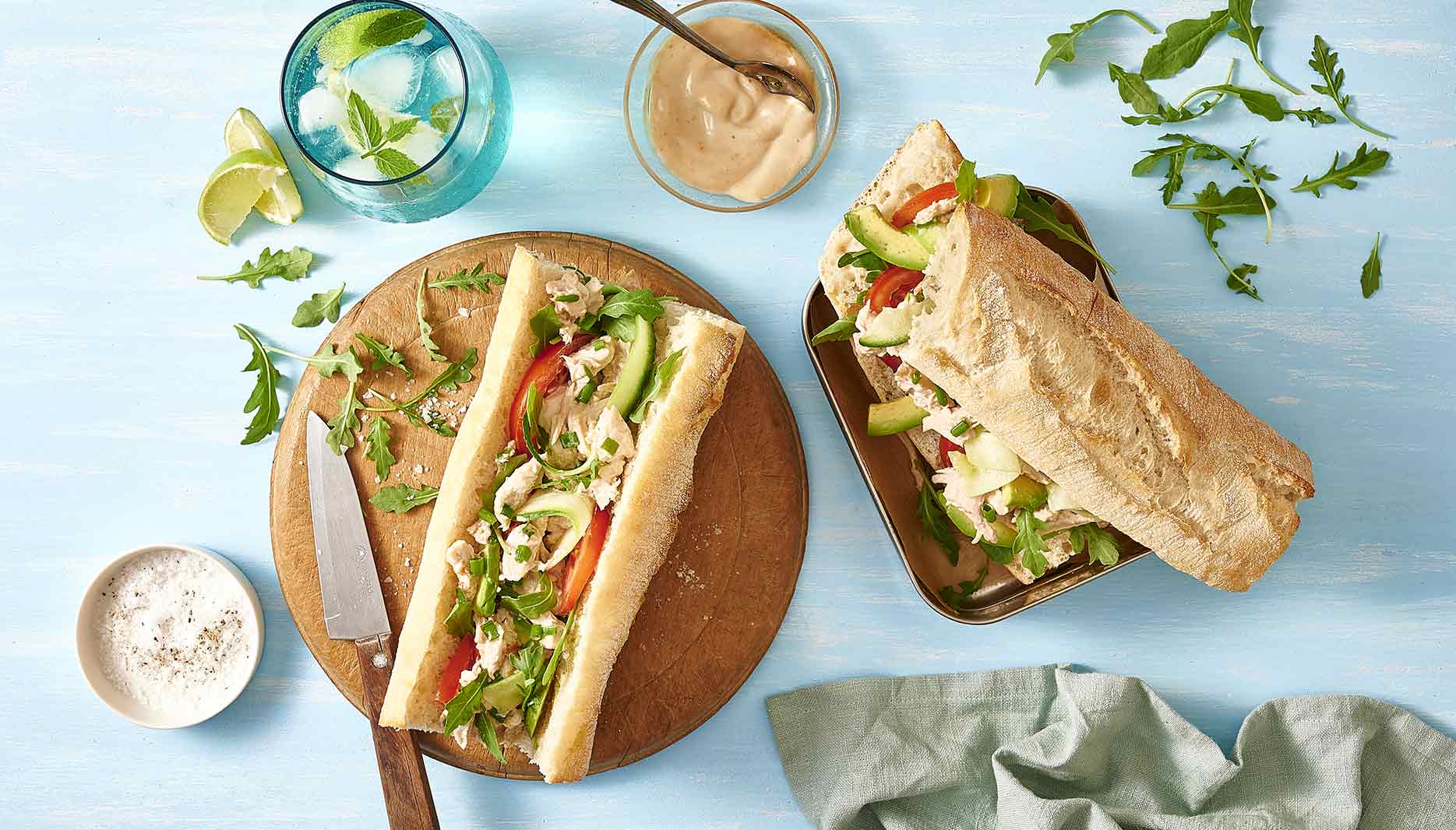 Chipotle Chicken Salad Baguette