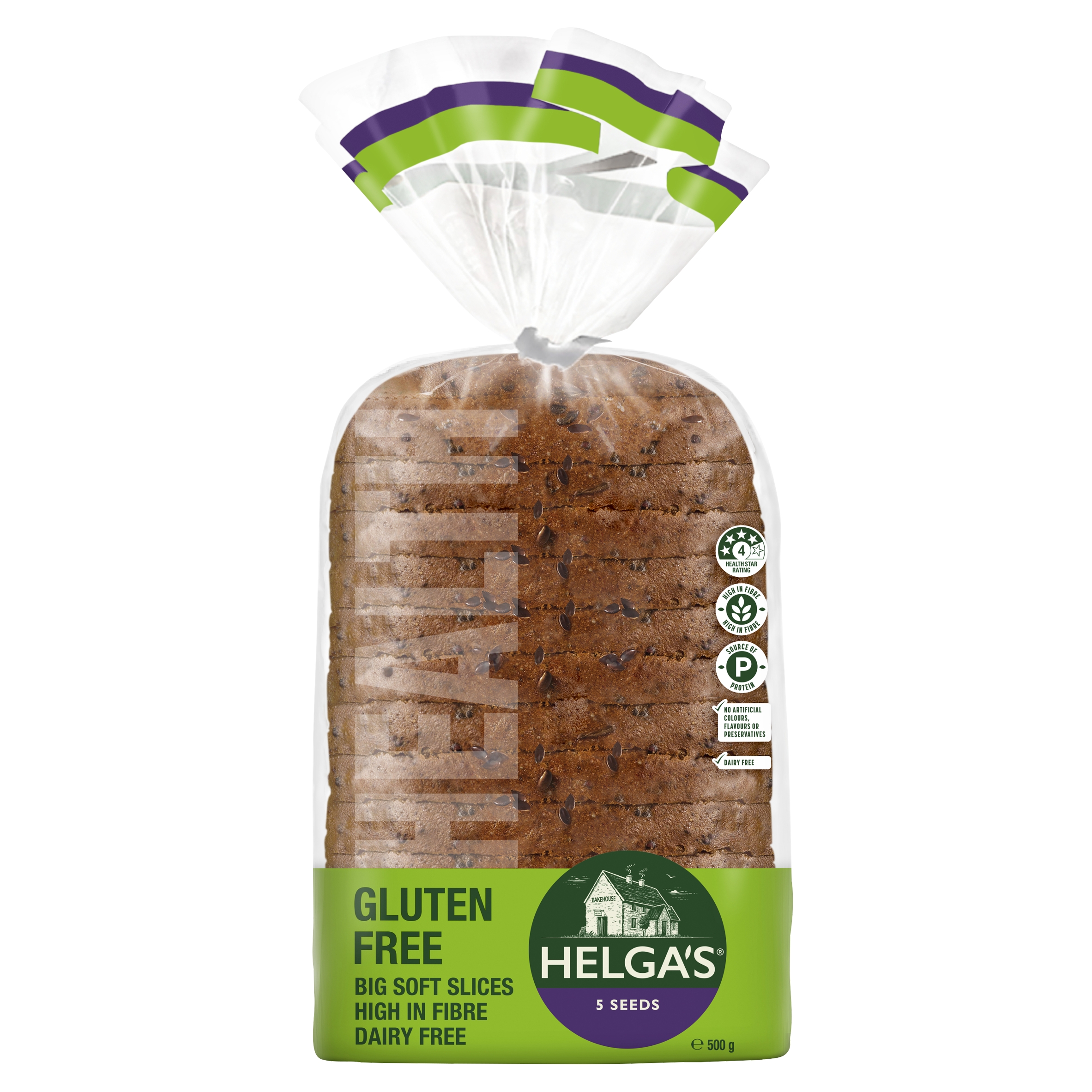 Helgas Gluten Free Bread Slices 5 Seed 500 g product photo