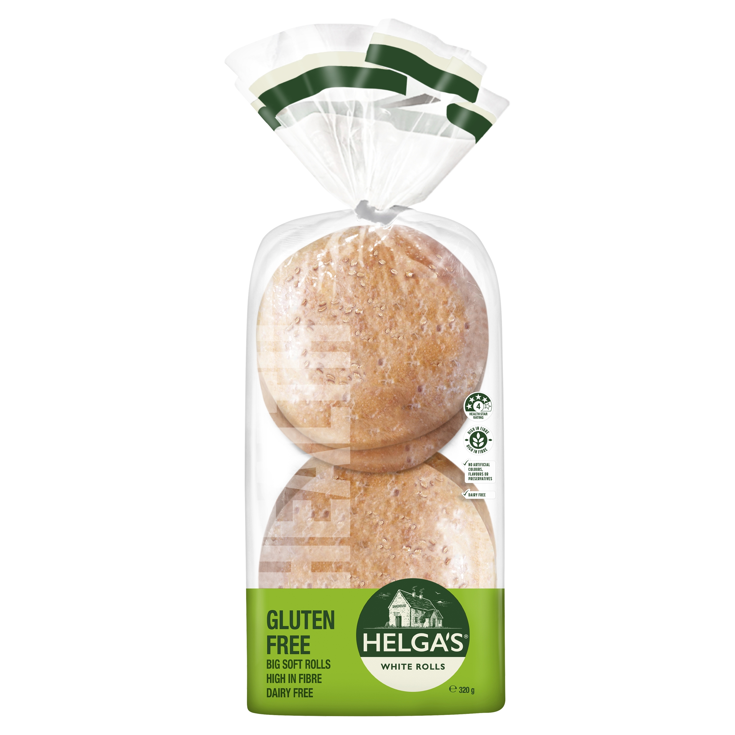 Helgas Gluten Free Roll Traditional White P4 320 g product photo