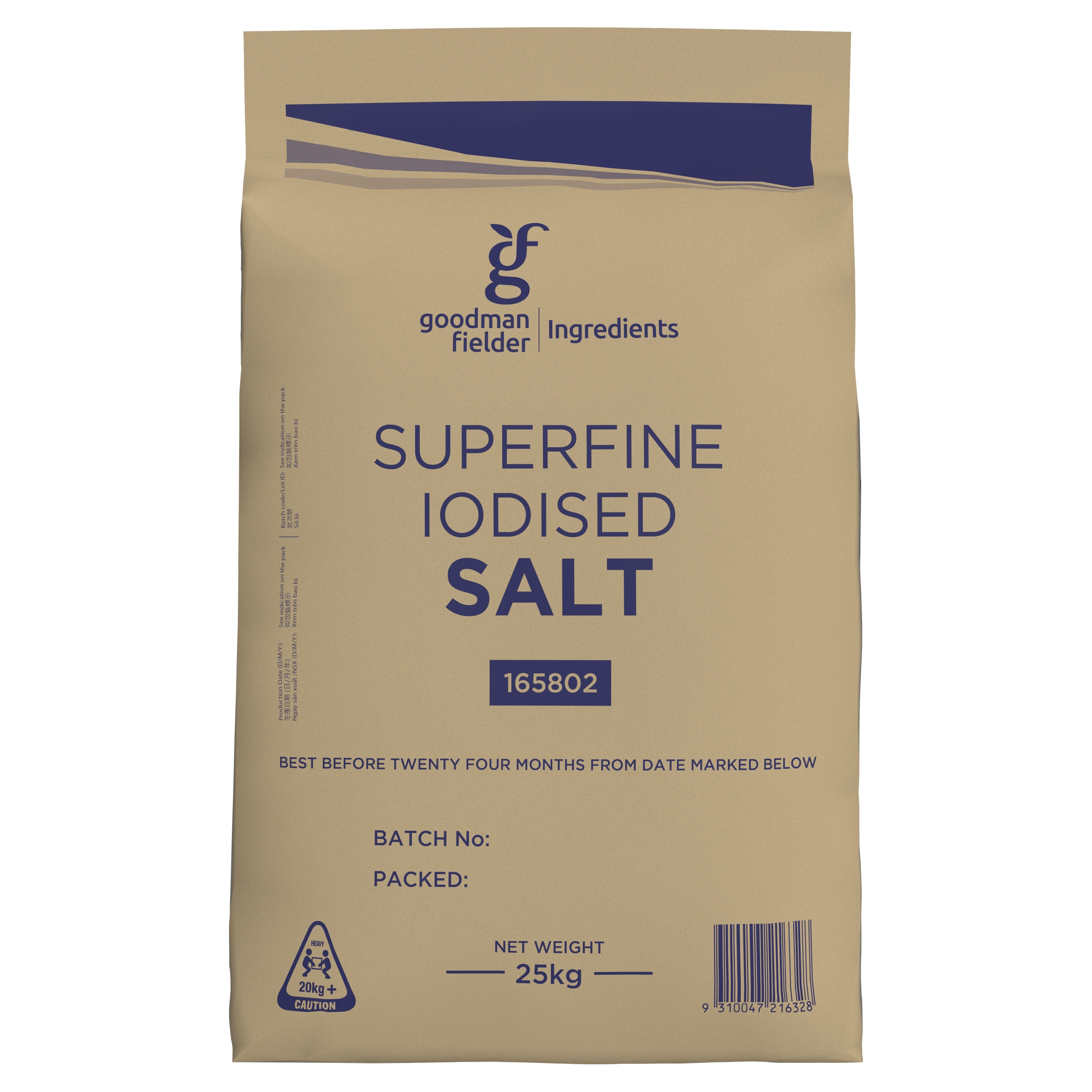 Goodman Fielder Ingredients Superfine Iodised Salt 25kg