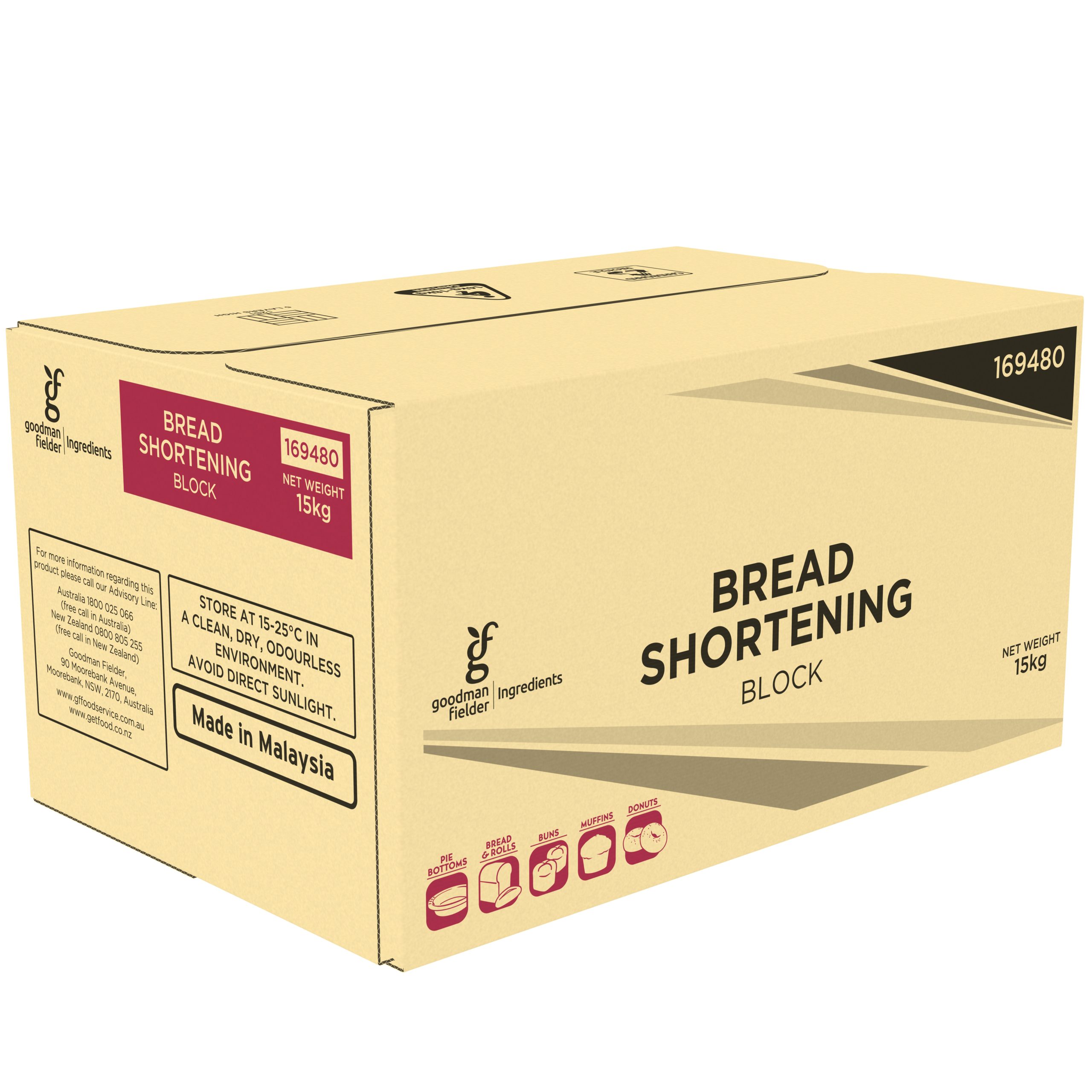 Goodman Fielder Ingredients Bread Shortening Block 15kg product photo
