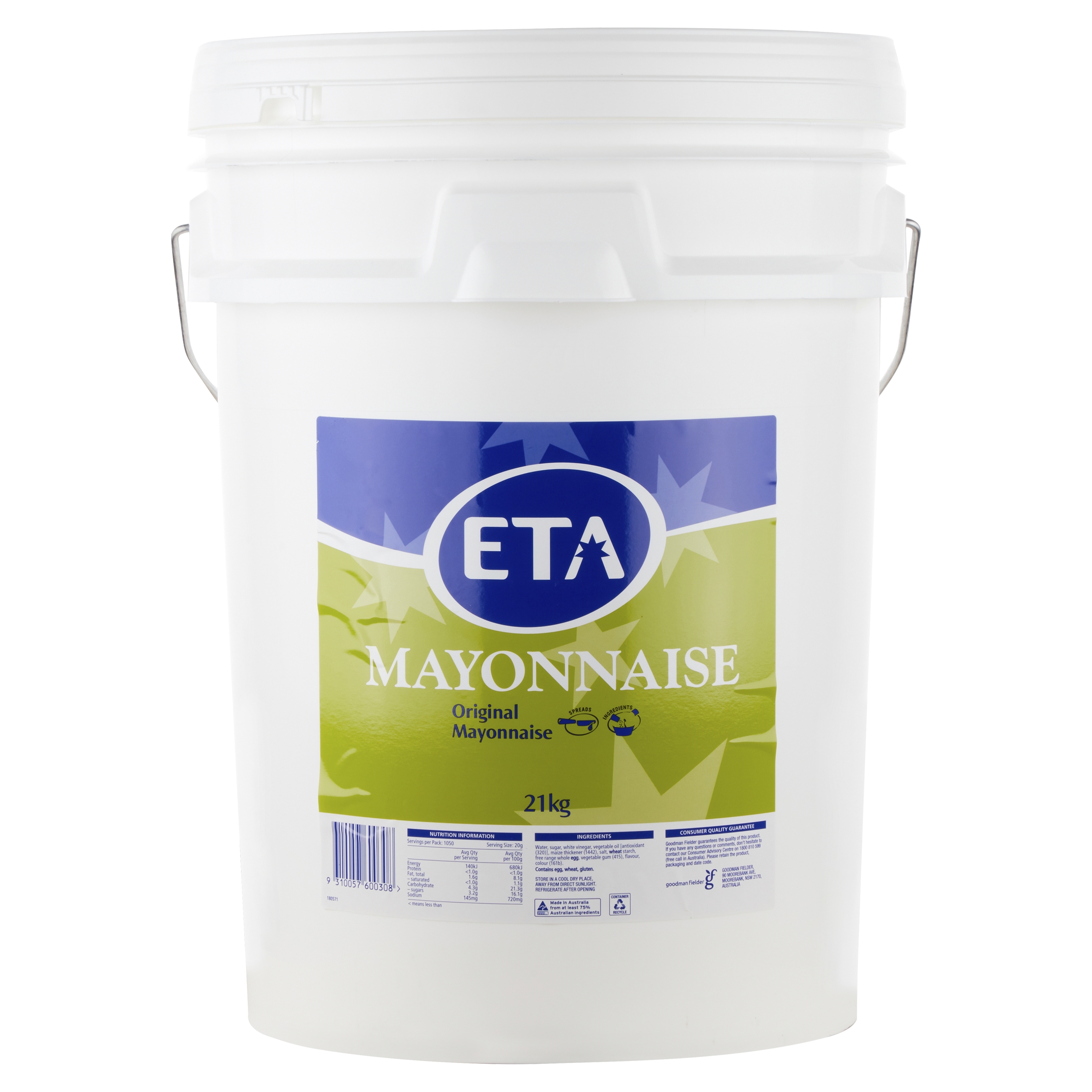 ETA Mayonnaise 21 kg Goodman Fielder Food Service