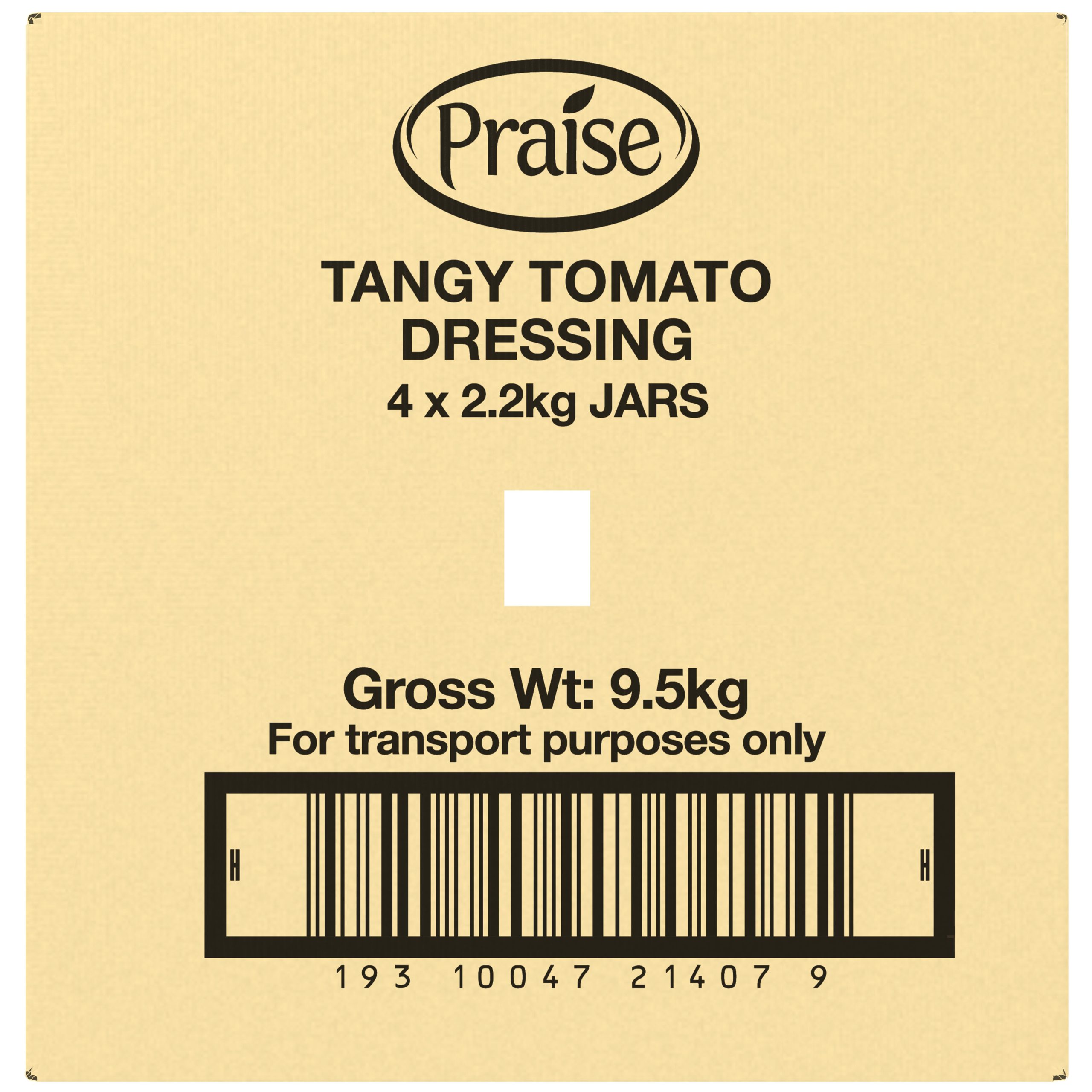 Praise Tangy Tomato Dressing 4 x 2.2kg Goodman Fielder Food Service