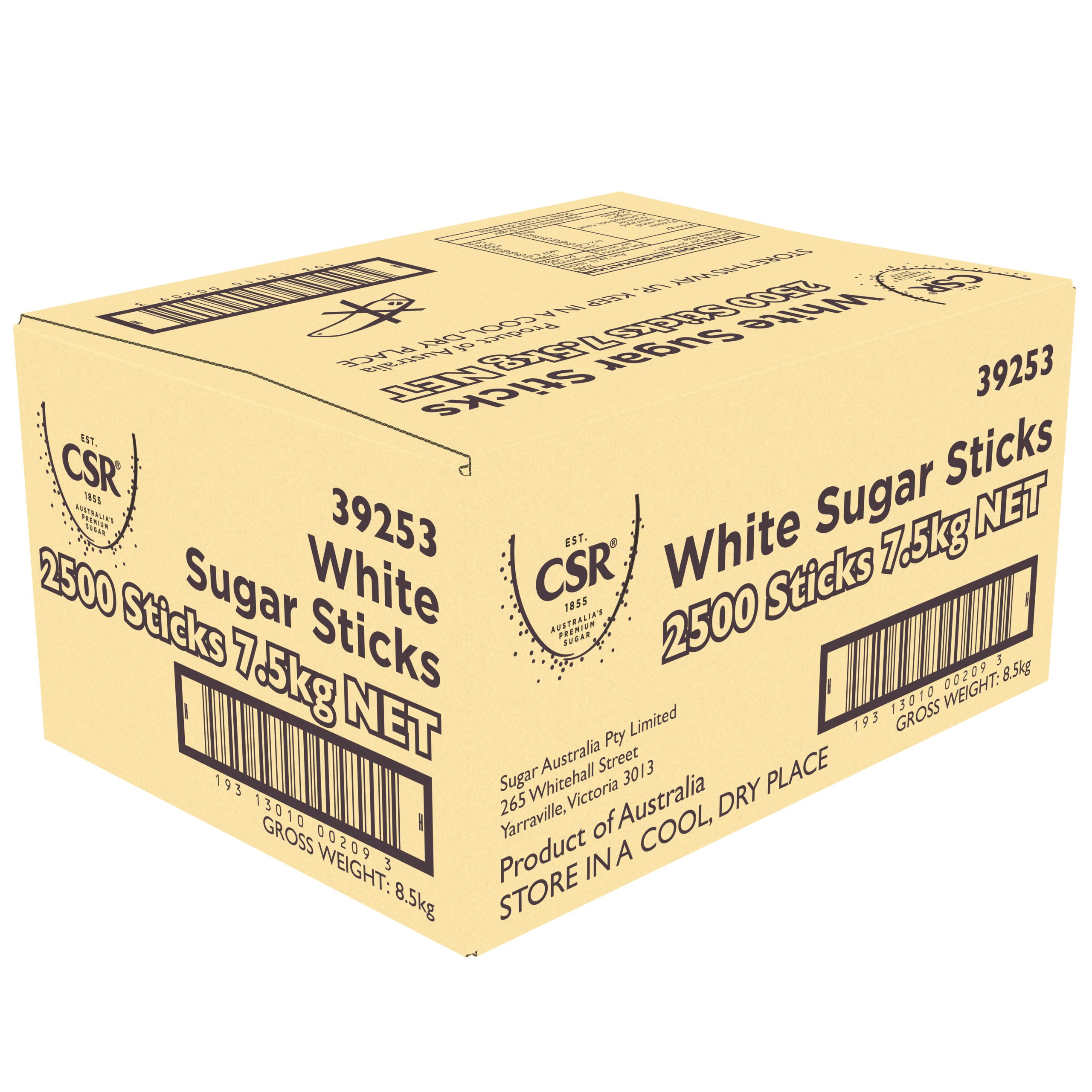 CSR 2500 White Sugar Sticks 7.5kg product photo