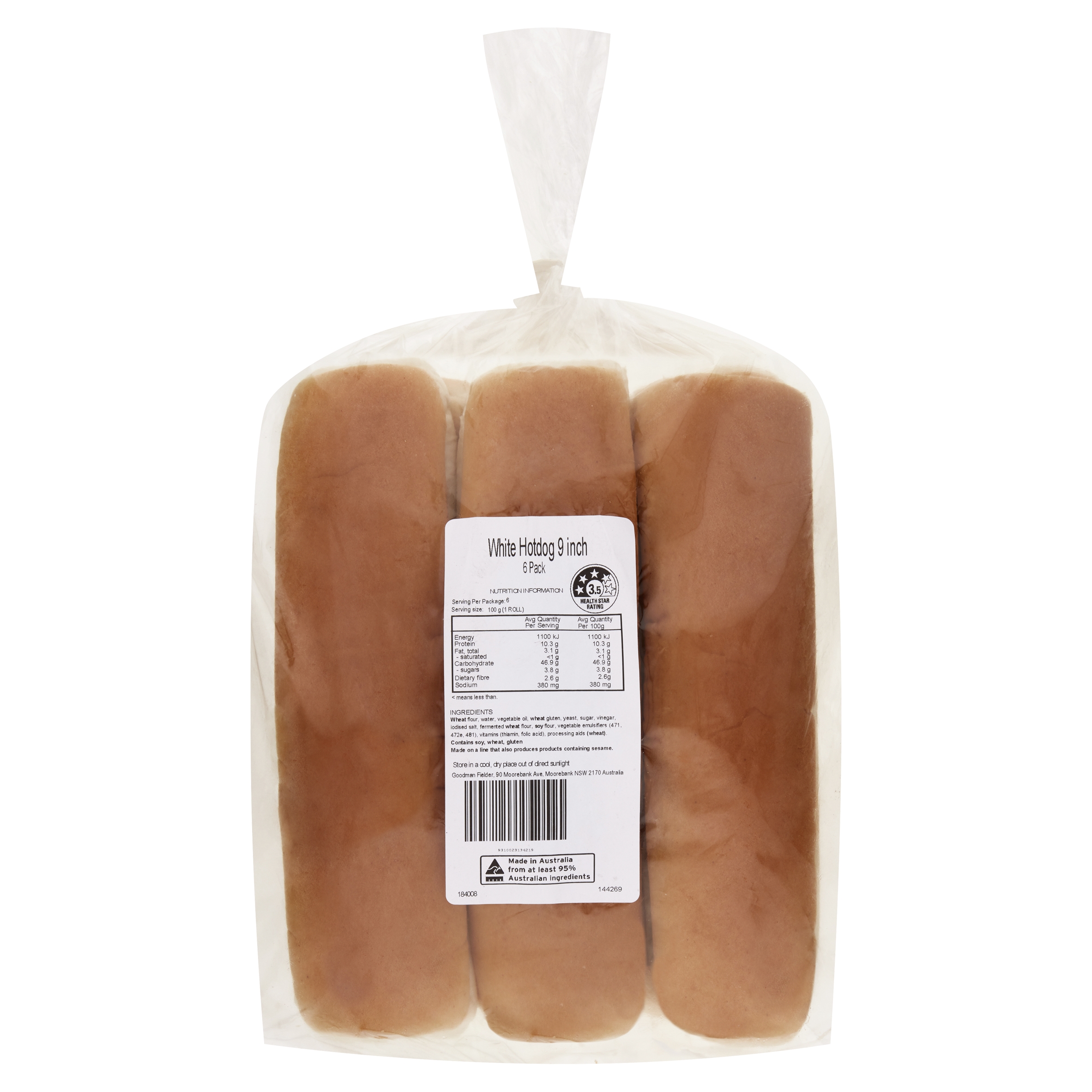 Unbranded Roll Hot Dog White 9i P6 600 g product photo