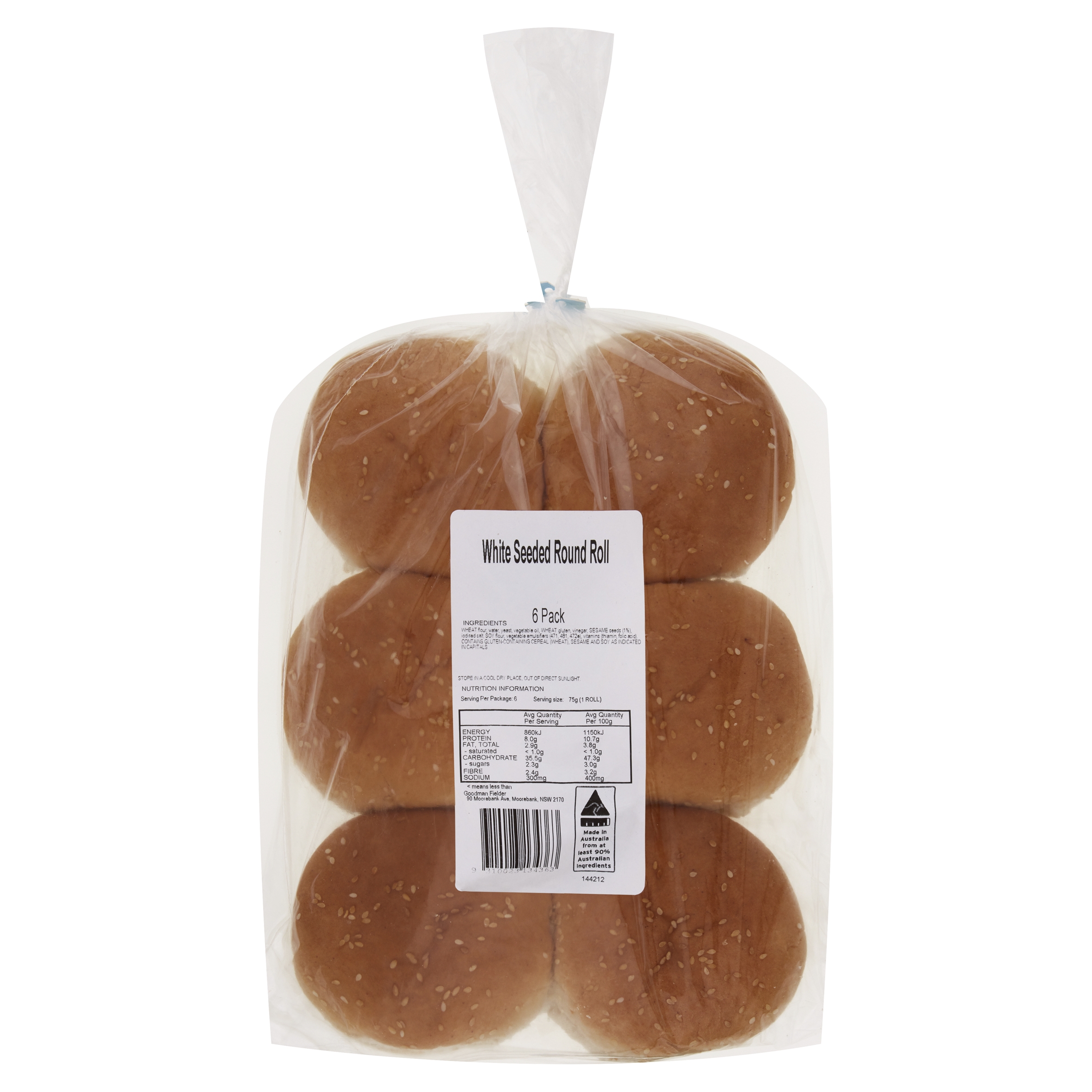 Unbranded Roll Seeded Round White 4i P6 450 g