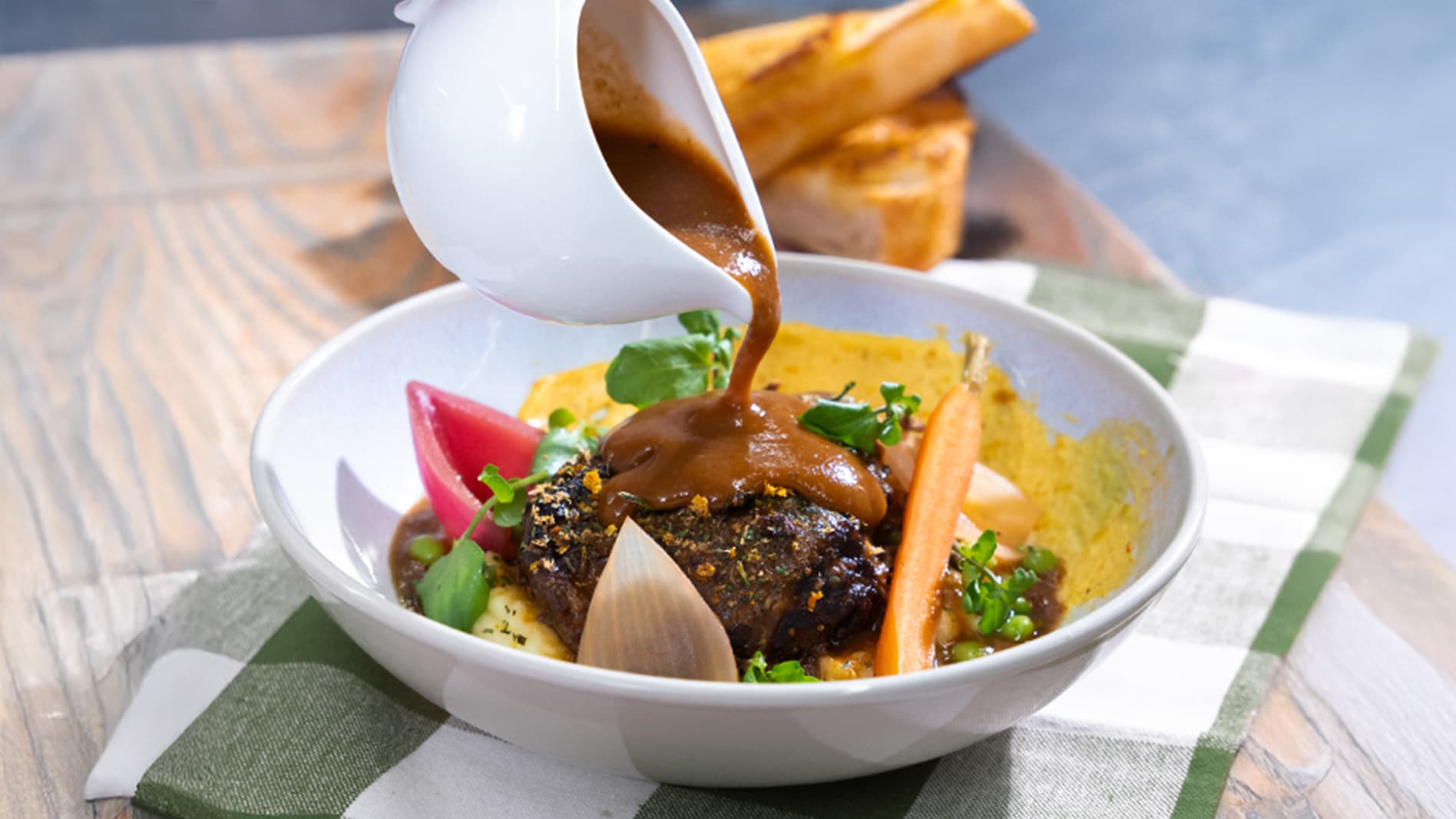 Slow-Cooked Beef Cheeks with Mash and Oli & Vine Rouille