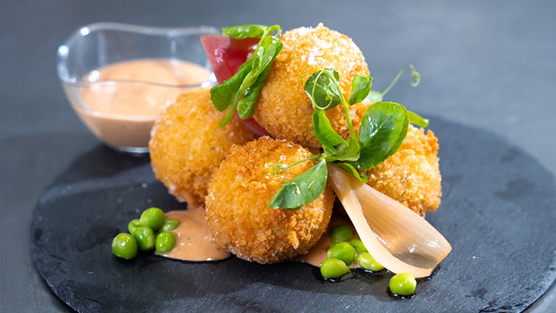 Confit Duck Croquettes with Oli & Vine Aioli
