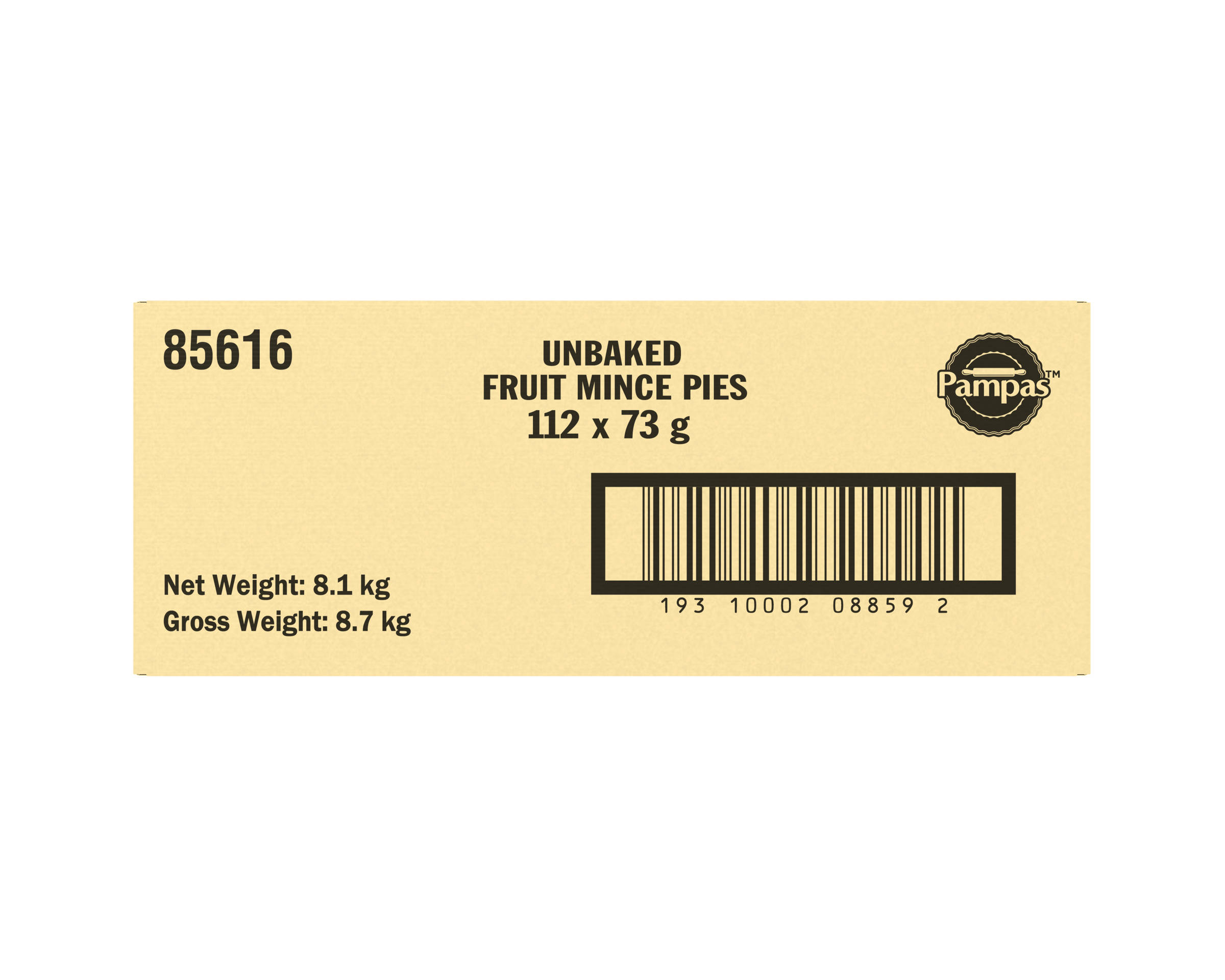 Pampas Unbaked Fruit Mince Pies 112 x 73g product photo