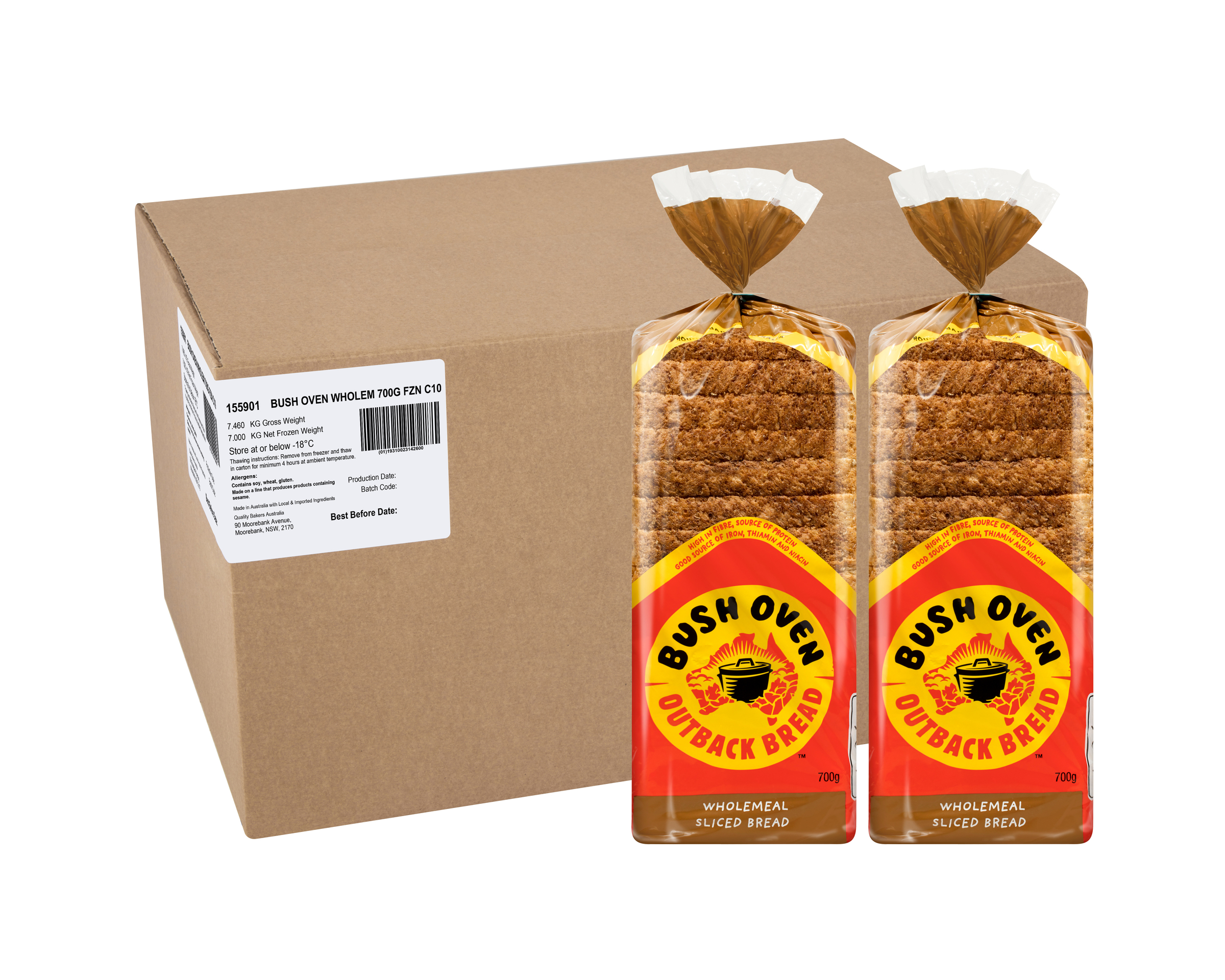 Bush Oven Outback Bread Wholemeal Sliced Bread 700g product photo