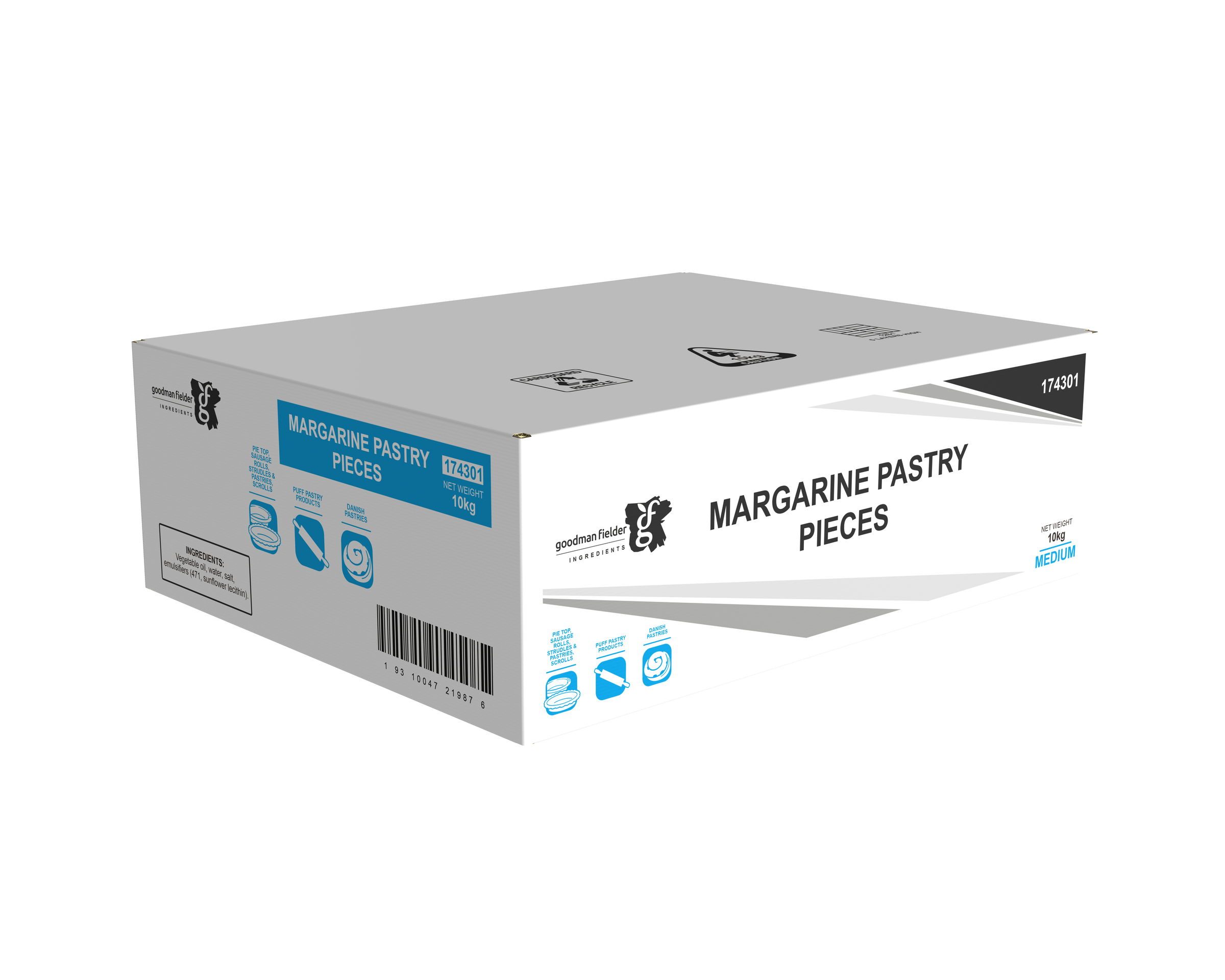 Goodman Fielder Ingredients Margarine Pastry Medium Pieces 10kg product photo