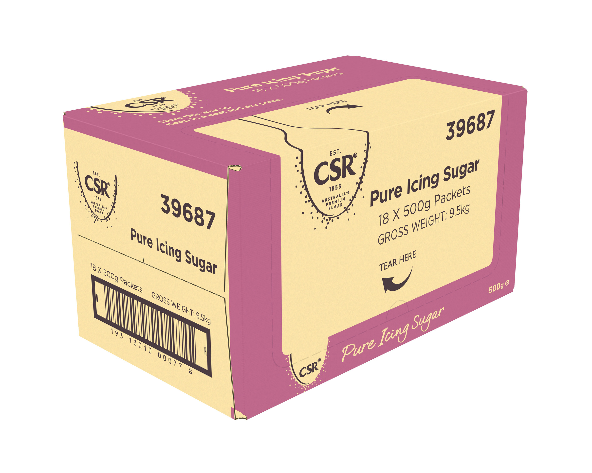 CSR Pure Icing Sugar 18 x 500g product photo